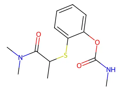 Propanamide, N,N-dimethyl-2-((2-(((methylamino)carbonyl)oxy)phenyl)thio)- structure