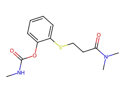 Propanamide, N,N-dimethyl-3-((2-(((methylamino)carbonyl)oxy)phenyl)thio)- structure