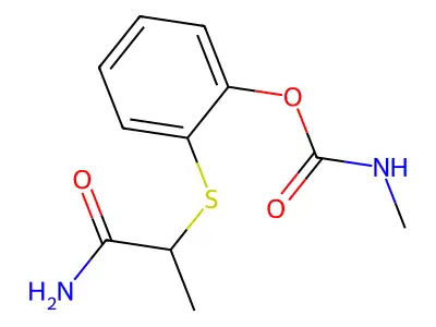 Propanamide, 2-((2-(((methylamino)carbonyl)oxy)phenyl)thio)- structure