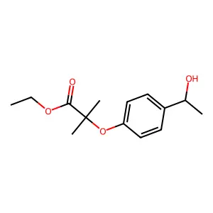 Ethyl 2-(4-(1-hydroxyethyl)phenoxy)isobutyrate structure