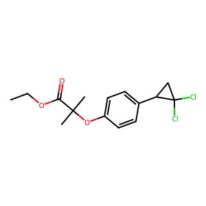 Ethyl 2-[4-(2,2-dichlorocyclopropyl)phenoxy]-2-methylpropionate structure