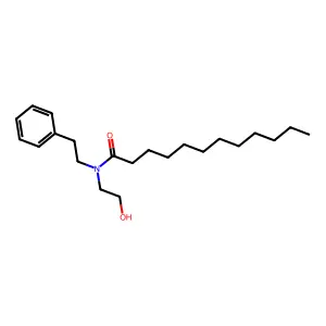N-(2-hydroxyethyl)-N-(2-phenylethyl)dodecanamide structure