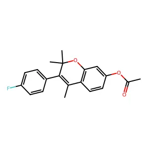 2,2,4-Trimethyl-3-(4-fluorophenyl)-2H-1-benzopyran-7-ol acetate structure