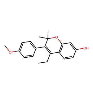 2,2-dimethyl-3-(4-methoxyphenyl)-4-ethyl-2H-1-benzopyran-7-ol structure