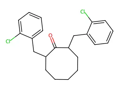 2,8-Bis(2-chlorobenzyl)cyclooctanone structure