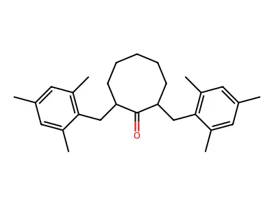 2,8-Bis((2,4,6-trimethylphenyl)methyl)cyclooctanone structure