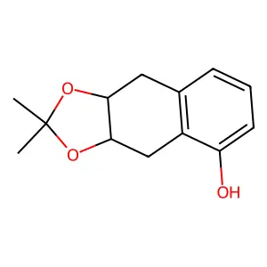 cis-3a,4,9,9a-Tetrahydro-2,2-dimethylnaphtho(2,3-d)-1,3-dioxol-5-ol structure