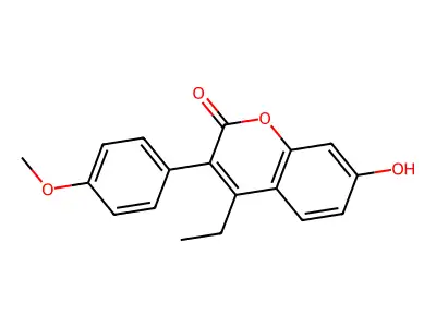 4-Ethyl-7-hydroxy-3-(p-methoxyphenyl)coumarin structure