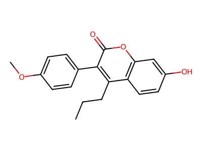 7-Hydroxy-3-(4-methoxyphenyl)-4-propyl-2H-1-benzopyran-2-one structure
