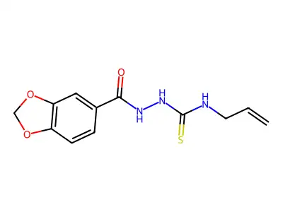 N-allyl-2-(1,3-benzodioxol-5-ylcarbonyl)-1-hydrazinecarbothioamide structure