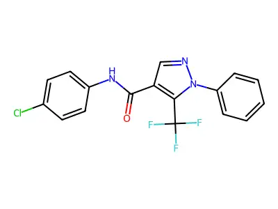 N-(4-chlorophenyl)-1-phenyl-5-(trifluoromethyl)-1H-pyrazole-4-carboxamide structure