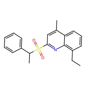 Quinoline, 8-ethyl-4-methyl-2-[(1-phenylethyl)sulfonyl]- structure