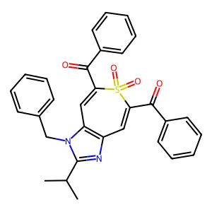 (5-benzoyl-3-benzyl-6,6-dioxo-2-propan-2-ylthiepino[4,5-d]imidazol-7-yl)-phenylmethanone structure