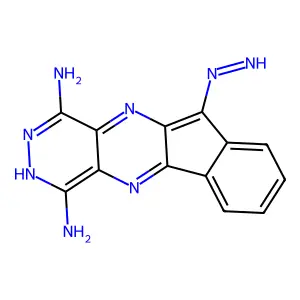 10H-Indeno[1',2':5,6]pyrazino[2,3-d]pyridazin-10-one, 1,4-diamino-, hydrazone structure