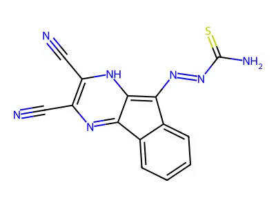 (2,3-dicyano-1H-indeno[2,3-b]pyrazin-9-yl)iminothiourea structure