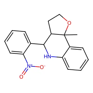 9b-methyl-4-(2-nitrophenyl)-3,3a,4,5-tetrahydro-2H-furo[3,2-c]quinoline structure
