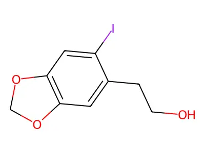 1,3-Benzodioxole-5-ethanol, 6-iodo- structure