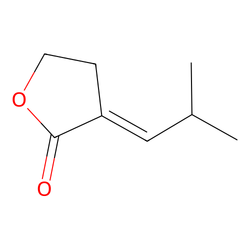 (3E)-3-(2-methylpropylidene)oxolan-2-one structure