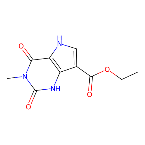 Ethyl 3-methyl-2,4-dioxo-1,5-dihydropyrrolo[3,2-d]pyrimidine-7-carboxylate structure