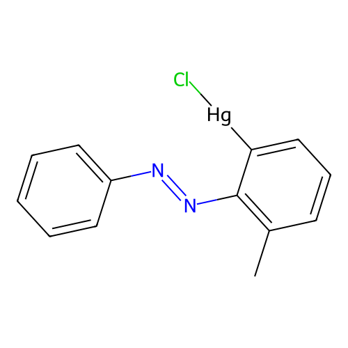 Chloro-(3-methyl-2-phenyldiazenylphenyl)mercury structure