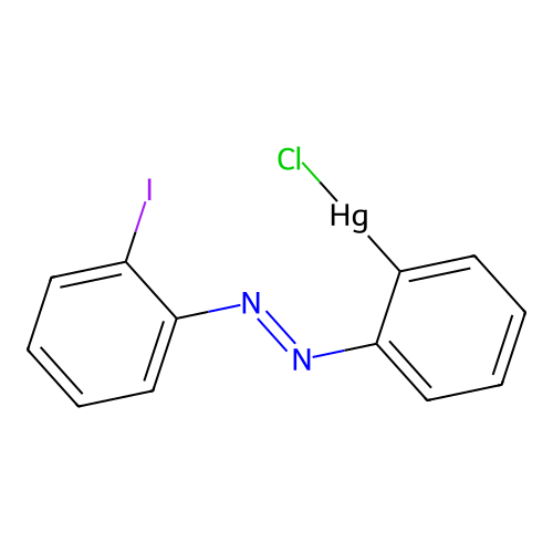 Chloro-[2-[(2-iodophenyl)diazenyl]phenyl]mercury structure