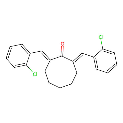 2,8-Bis(2-chlorobenzylidene)cyclooctanone structure