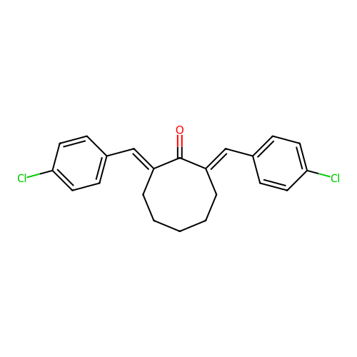2,8-Bis(4-chlorobenzylidene)cyclooctanone structure