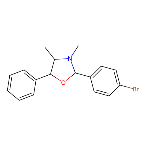 2-p-Bromophenyl-3,4-dimethyl-5-phenyloxazolidine structure