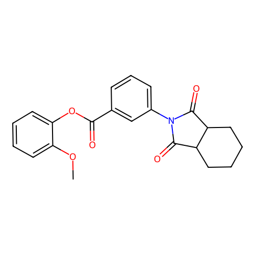 2-methoxyphenyl 3-(1,3-dioxooctahydro-2H-isoindol-2-yl)benzoate structure