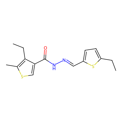 4-ethyl-N'-[(5-ethyl-2-thienyl)methylene]-5-methyl-3-thiophenecarbohydrazide structure