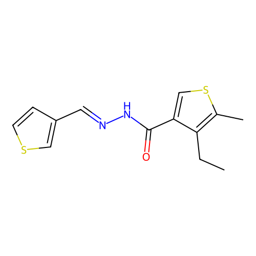 4-ethyl-5-methyl-N'-(3-thienylmethylene)-3-thiophenecarbohydrazide structure