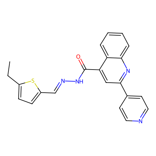 N'-[(5-ethyl-2-thienyl)methylene]-2-(4-pyridinyl)-4-quinolinecarbohydrazide structure