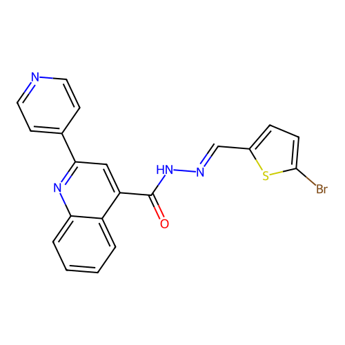 N'-[(5-bromo-2-thienyl)methylene]-2-(4-pyridinyl)-4-quinolinecarbohydrazide structure