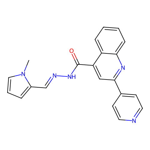 N'-[(1-methyl-1H-pyrrol-2-yl)methylene]-2-(4-pyridinyl)-4-quinolinecarbohydrazide structure