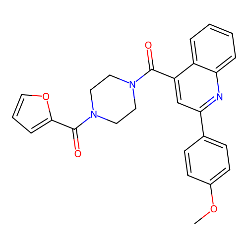 (4-(Furan-2-carbonyl)piperazin-1-yl)(2-(4-methoxyphenyl)quinolin-4-yl)methanone structure