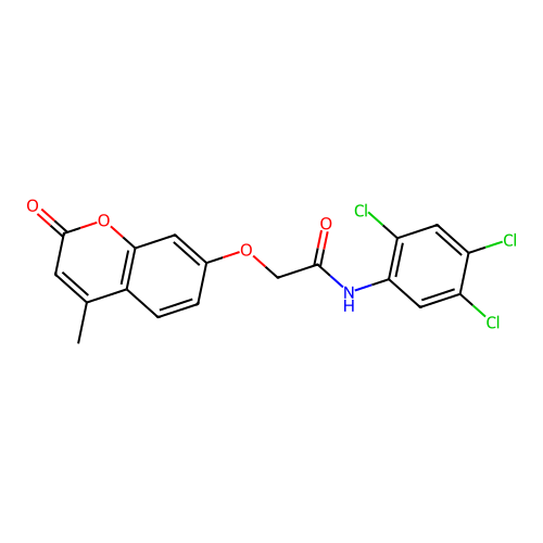 2-((4-methyl-2-oxo-2H-chromen-7-yl)oxy)-N-(2,4,5-trichlorophenyl)acetamide structure