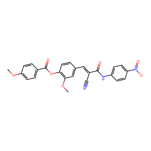 [4-[(E)-2-cyano-3-(4-nitroanilino)-3-oxoprop-1-enyl]-2-methoxyphenyl] 4-methoxybenzoate structure