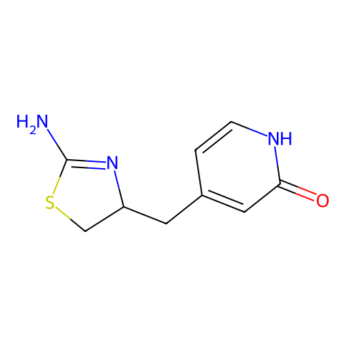 2(1H)-Pyridinone, 4-[(2-amino-4,5-dihydro-4-thiazolyl)methyl]-, (+)- structure
