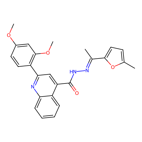 2-(2,4-dimethoxyphenyl)-N'-[1-(5-methyl-2-furyl)ethylidene]-4-quinolinecarbohydrazide structure