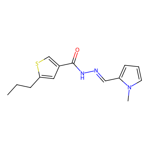 N'-[(1-methyl-1H-pyrrol-2-yl)methylene]-5-propyl-3-thiophenecarbohydrazide structure