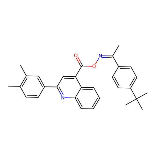 (Z)-1-(4-(tert-butyl)phenyl)ethanone O-(2-(3,4-dimethylphenyl)quinoline-4-carbonyl) oxime structure