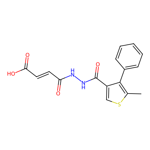 4-{2-[(5-Methyl-4-phenyl-3-thienyl)carbonyl]hydrazino}-4-oxo-2-butenoic acid structure