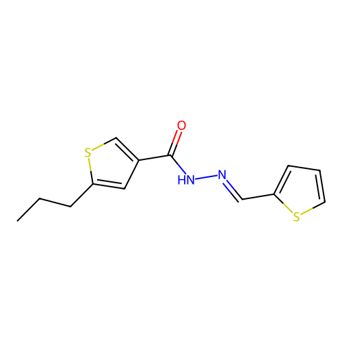 5-propyl-N'-[(E)-thiophen-2-ylmethylidene]thiophene-3-carbohydrazide structure