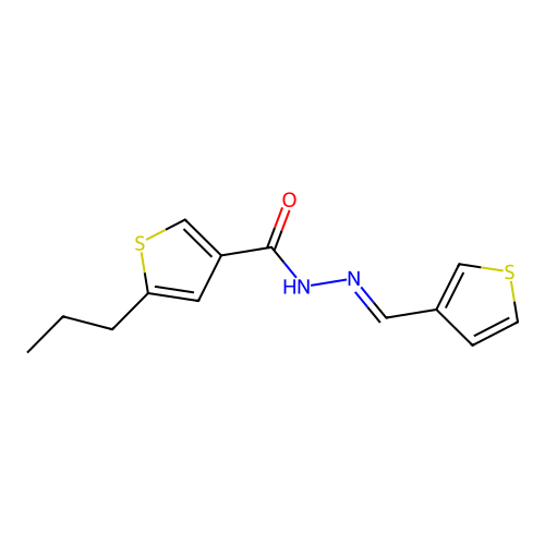 5-propyl-N'-[(E)-thiophen-3-ylmethylidene]thiophene-3-carbohydrazide structure
