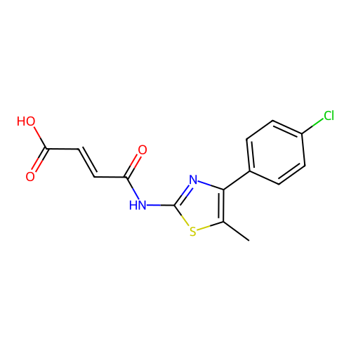(2E)-3-{N-[4-(4-chlorophenyl)-5-methyl(1,3-thiazol-2-yl)]carbamoyl}prop-2-enoi c acid structure