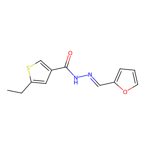 5-ethyl-N'-[(E)-furan-2-ylmethylidene]thiophene-3-carbohydrazide structure