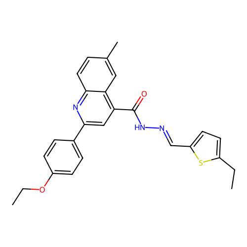 2-(4-ethoxyphenyl)-N'-[(E)-(5-ethylthiophen-2-yl)methylidene]-6-methylquinoline-4-carbohydrazide structure