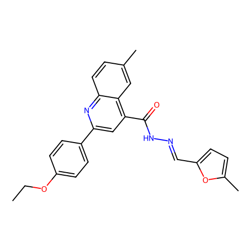 2-(4-ethoxyphenyl)-6-methyl-N-[(5-methyl-2-furyl)methylideneamino]quinoline-4-carboxamide structure