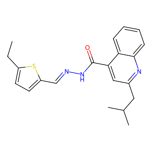 N'-[(E)-(5-ethylthiophen-2-yl)methylidene]-2-(2-methylpropyl)quinoline-4-carbohydrazide structure