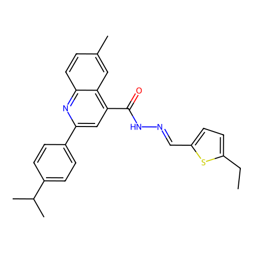N'-[(E)-(5-ethylthiophen-2-yl)methylidene]-6-methyl-2-[4-(propan-2-yl)phenyl]quinoline-4-carbohydrazide structure